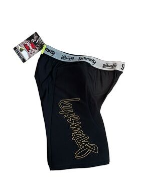 Intensity Black Athletic Softball Sliding Shorts w/ Gold Logo Script size XS